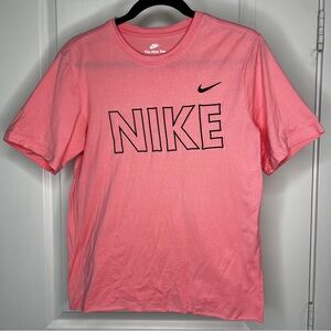The Nike Tee Womens Size Small Coral Pink Boxy Streetwear Rolled Hem